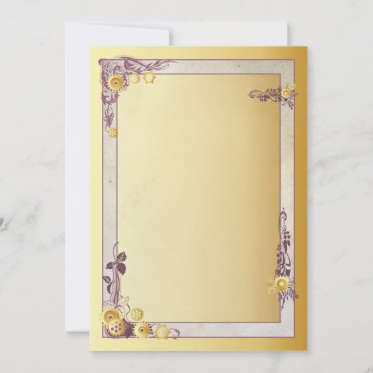 ステームパビクトリアンンク結婚式招待状 招待状 (裏面)