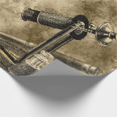 ステームパビクトリアンンク金ゴールド航海のヴィンテージ ラッピングペーパー (角)