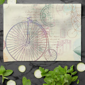 ステームパビクトリアンンク |水彩パステルグランジホテル キッチンタオル