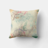 ステームパビクトリアンンク |水彩パステルグランジホテル クッション (裏面)