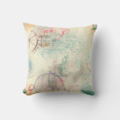 ステームパビクトリアンンク |水彩パステルグランジホテル クッション (正面)