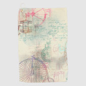 ステームパビクトリアンンク |水彩パステルグランジホテル ゴルフタオル (正面)