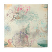 ステームパビクトリアンンク |水彩パステルグランジホテル タイル (正面)