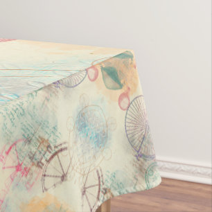 ステームパビクトリアンンク 水彩パステルグランジホテル テーブルクロス