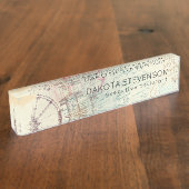 ステームパビクトリアンンク |水彩パステルグランジホテル デスクネームプレート (側面)