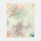 ステームパビクトリアンンク |水彩パステルグランジホテル フリースブランケット (正面)