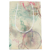 ステームパビクトリアンンク |水彩パステルグランジホテル ミディアムペーパーバッグ (正面)