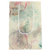 ステームパビクトリアンンク |水彩パステルグランジホテル ミディアムペーパーバッグ (裏面)