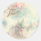ステームパビクトリアンンク |水彩パステルグランジホテル ラウンドシール (正面)