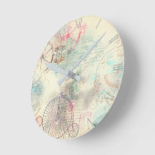 ステームパビクトリアンンク |水彩パステルグランジホテル ラウンド壁時計 (傾斜)