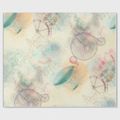 ステームパビクトリアンンク |水彩パステルグランジホテル ラッピングペーパー (フラット)