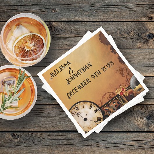 ステームパビクトリアンン結婚ク スタンダードカクテルナプキン