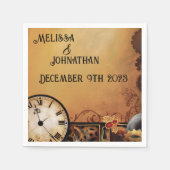 ステームパビクトリアンン結婚ク スタンダードカクテルナプキン (正面)