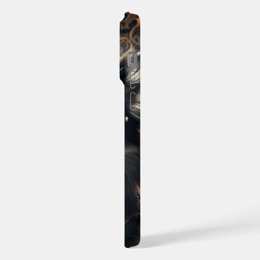 ステームパンクおもしろいチワフアロングヘアチ iPhoneケース (左側面)