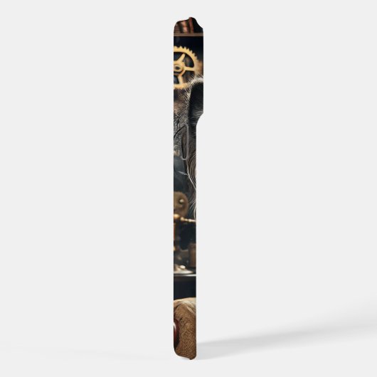 ステームパンクおもしろいチワフアロングヘアチ iPhoneケース (右側面)