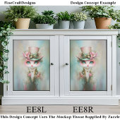 ステームパンクお洒落ハットEE8Rデコページの可愛い猫 薄葉紙