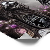 ステームパンクお洒落ファンタジーエッフェルタワーパリ ポスター (角)