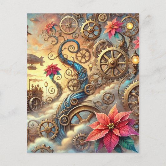 ステームパンクお洒落ポインセチア紙 (裏面)