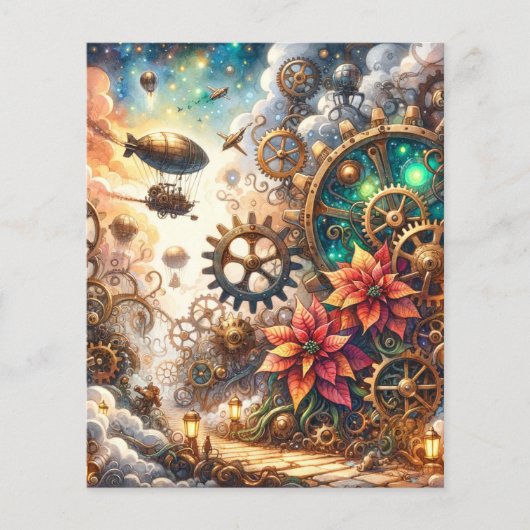 ステームパンクお洒落ポインセチア紙 (正面)