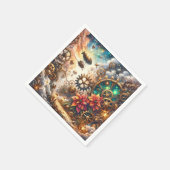 ステームパンクお洒落ポインセティアデコップナプキンス スタンダードカクテルナプキン (角)