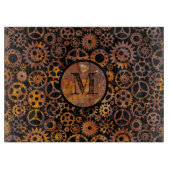 ステームパンクすごいラスティカラフルギアモノグラム カッティングボード (正面)