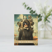 ステームパンクの女性が普通に喜びを見いだす ポストカード (スタンド正面)