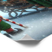 ステームパンクは~サンタを妻と小妖精や小人と一緒に投げた ポスター (角)