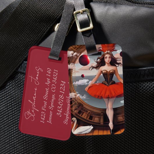 ステームパンクウォーターカラーバレリナバックパック ラゲッジタグ