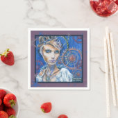 ステームパンクウーマンファンタジービクトリアンポートレート スタンダードカクテルナプキン (インサイチュ)