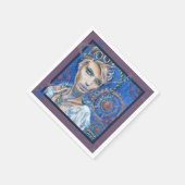 ステームパンクウーマンファンタジービクトリアンポートレート スタンダードカクテルナプキン (角)