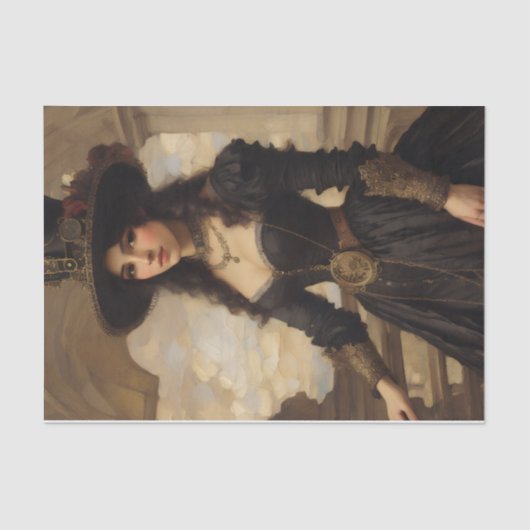 ステームパンクウーマンポートレートアート 薄葉紙 (正面)