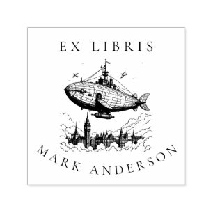 ステームパンクエアシップ蔵書票スタンプ セルフインキングスタンプ