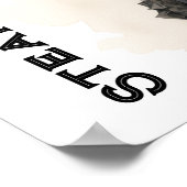 ステームパンクエレガンスヤングウーマンヴィンテージ ポスター (角)