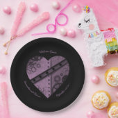 ステームパンクエレガントハートウェディングレセプションクラス ペーパープレート (パーティー)