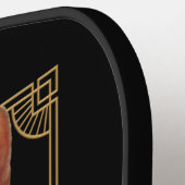 ステームパンクカッコいいオレンジタブビーキャット(名前あり) ピックルボールラケット (左詳細)