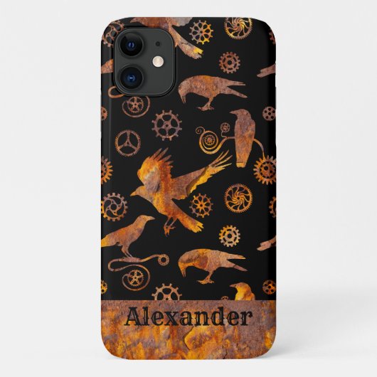 ステームパンクカラフルラスティギアアンドカラスカスタム Case-Mate iPhoneケース (裏面)
