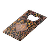 ステームパンクカラフルラスティギアカスタムモノグラム クレジットカード栓抜き (正面アングル)