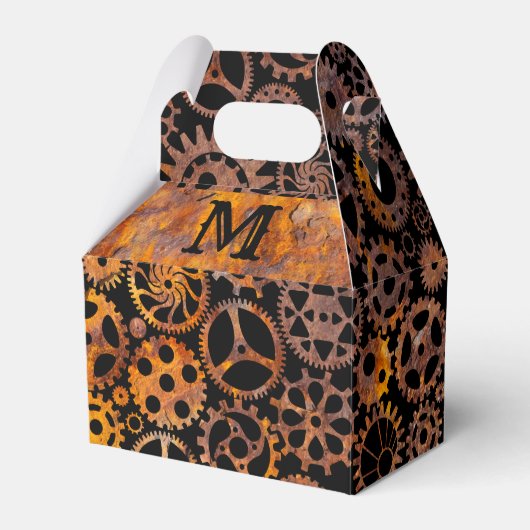 ステームパンクカラフルラスティギアモノグラムゲーブル フェイバーボックス (正面サイド)