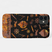 ステームパンクカラフルラスティ球揚げ名前をカスタムする Case-Mate iPhoneケース (裏面(横))