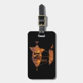 ステームパンクカラフルラストエアシップカスタムモノグラム ラゲッジタグ (正面縦)