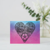 ステームパンクギアバレンタインハート水彩 シーズンポストカード (スタンド正面)