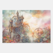 ステームパンククロックギアタワーズラッピング紙 ラッピングペーパーシート (正面3)