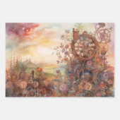 ステームパンククロックギアタワーズラッピング紙 ラッピングペーパーシート (正面2)