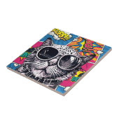 ステームパンククールキャットサングラス – レトロ漫画 タイル (側面)