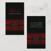 ステームパンククールゴシックレッドレースブラックボウ 名刺 (正面/裏面)