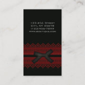 ステームパンククールゴシックレッドレースブラックボウ 名刺 (裏面)