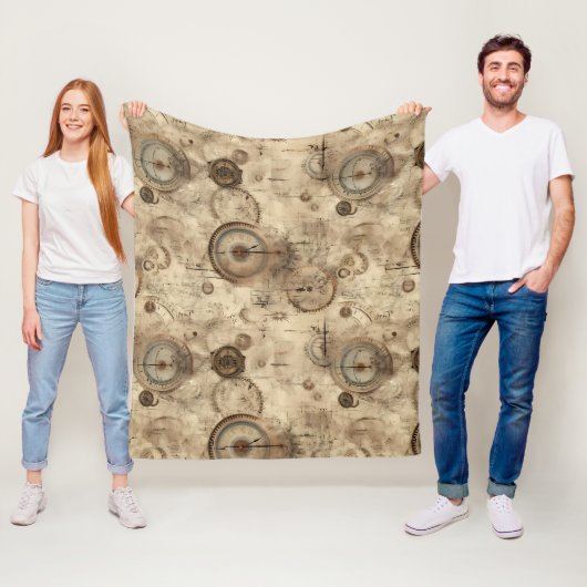 ステームパンクグランジ素朴時計(11) フリースブランケット (インサイチュ)