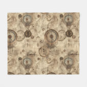 ステームパンクグランジ素朴時計(11) フリースブランケット (正面(横))
