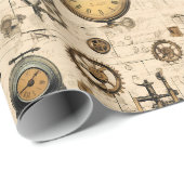 ステームパンクグランジ素朴時計(13) ラッピングペーパー (ロールコーナー)