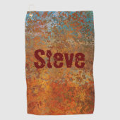 ステームパンクグランジ・バーディグリパーソナライズされたス・ラスティ ゴルフタオル (正面)